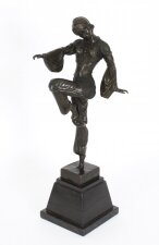 Vintage Art Deco Bronze Dancing Girl After Chiparus mid 20th C