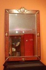 Exquisite Inlaid Walnut Ormolu & Porcelain Mirror | Ref. no. 00504 | Regent Antiques