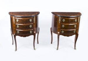 Stunning Pair Burr Walnut Kingwood Bedside Chest Cabinets | Ref. no. 00547a | Regent Antiques