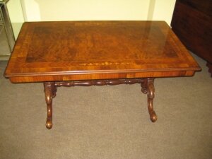 Fine Victorian Cabriole Inlaid Burr Walnut Coffee Table | Ref. no. 00617 | Regent Antiques