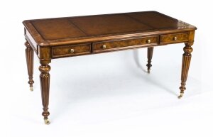 Vintage Gillows Style Burr Walnut Writing Table Desk 20th Century | Ref. no. 00775W | Regent Antiques
