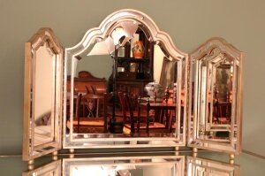 Fabulous Art Deco Triple Glass Dressing Table Mirror | Ref. no. 00915 | Regent Antiques