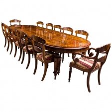 12ft Bespoke Handmade Burr Walnut Marquetry Dining Table & 12 Chairs
