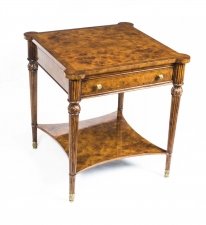 Stunning Burr Walnut Side End Occasional Table With Drawer & Slides | Ref. no. 00951a | Regent Antiques