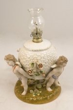 Lovely Dresden Porcelain Cherub Oil Lamp | Ref. no. 01031 | Regent Antiques