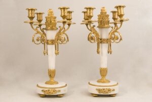 Pair of Magnificent White Marble & Ormolu Candelabras | Ref. no. 01032 | Regent Antiques