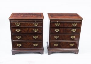 Pair of Flame Mahogany Bedside Chests Cabinets With Slides | Ref. no. 01041M | Regent Antiques