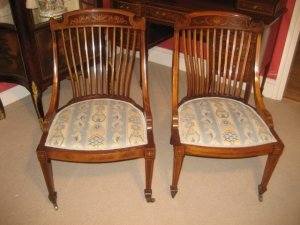 Pair Antique Victorian Tub Chairs c1880 Original Castor | Ref. no. 01042 | Regent Antiques