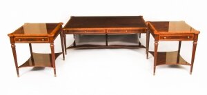 Bespoke Flame Mahogany Coffee Table & Pair Side End Tables