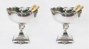 silver plated wine coolers | silver punch bowls | Ref. no. 01228pair | Regent Antiques