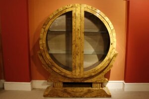 Art Deco 1920s Style Birdseye Maple Display Cabinet | Ref. no. 01252 | Regent Antiques