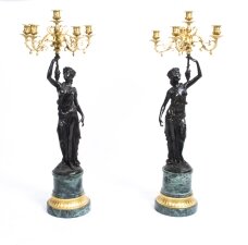 Pair Superb Empire Bronze & Gilded Bronze Candelabras | Ref. no. 01276 | Regent Antiques