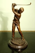 Superb Bronze Golfer - The Perfect Swing | Ref. no. 01289 | Regent Antiques