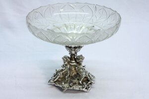 English Sheffield Silver Plate Cherub Glass Centrepiece | Ref. no. 01327 | Regent Antiques