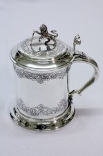 English Sheffield Silver Plate Tankard with Lion Shield | Ref. no. 01351 | Regent Antiques