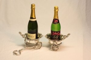 Unusual English Silver Plated Drinks Cart Coaster | Ref. no. 01352 | Regent Antiques