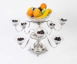 English Victorian Silver Plate Epergne Centrepiece