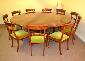 Bespoke 7ft Regency Flame Mahogany Jupe Dining Table & 10 chairs 21st C | Ref. no. 01393A | Regent Antiques