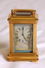 Brass Carriage Clock Hand Painted  & Gilded | Ref. no. 01400 | Regent Antiques