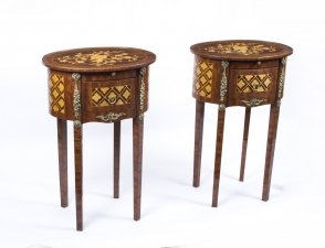 Stunning Pair Parquetry Side Tables Bedside Cabinets | Ref. no. 01431 | Regent Antiques