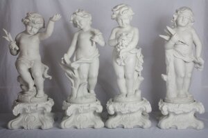 Set Large French Bisque Porcelain Four Seasons Statues | Ref. no. 01451 | Regent Antiques