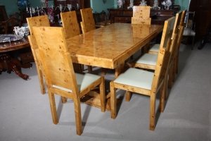 Stunning Art Deco Birdseye Maple Dining Table 8 Chairs | Ref. no. 01504 | Regent Antiques