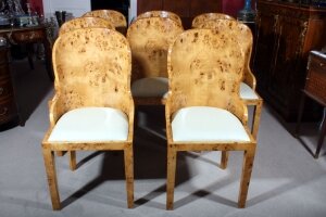 Stunning Set 8 Art Deco Birdseye Maple Dining Chairs | Ref. no. 01516 | Regent Antiques