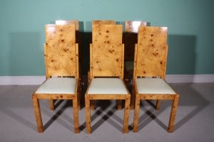 Stunning Set 6 Art Deco High Back Maple Dining Chairs | Ref. no. 01518 | Regent Antiques