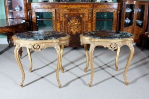 Pair of Louis XVI Style Giltwood Tables Marble Tops | Ref. no. 01549 | Regent Antiques