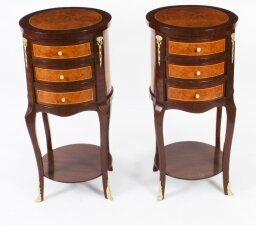 Vintage Pair French Circular Chests Bedside Cabinets Late 20th Century | Ref. no. 01598 | Regent Antiques