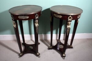 Elegant Pair French Empire Pedestal Side Tables | Ref. no. 01607 | Regent Antiques