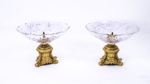 Ornate Pair of Cut Glass & Ormolu Centrepiece Dishes | Ref. no. 01627a | Regent Antiques