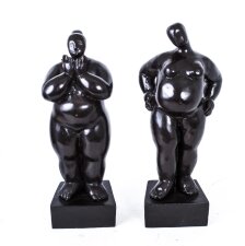 Pair of Unusual Abstract Bronze Figures After Botero | Ref. no. 01632 | Regent Antiques