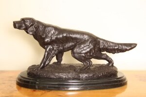 Stunning Bronze Sculpture Gun Dog at Work Pierre Mene | Ref. no. 01633 | Regent Antiques