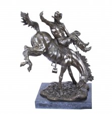 Bronze Statue of a Cowboy on Horse After Remington | Ref. no. 01686 | Regent Antiques