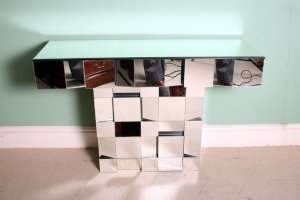 Unusual Ultra Modern Mirrored Cubist Console Table | Ref. no. 01698 | Regent Antiques