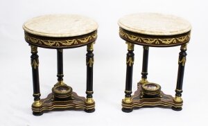 Vintage pair Louis Revival Siena Marble Occasional Tables | Ref. no. 01799a | Regent Antiques