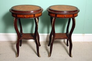 Pair French Occasional / End Tables Burr Walnut | Ref. no. 01803a | Regent Antiques