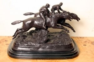 Stunning Pair of Bronze Horses with Jockeys Sculpture | Ref. no. 01821 | Regent Antiques