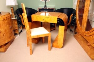 Art Deco Style  Birdseye Maple Small Desk & Chair | Ref. no. 01824 | Regent Antiques