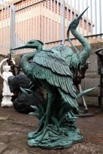 Huge Patinated Bronze Verdigris Fountain Pair of Storks | Ref. no. 01834 | Regent Antiques