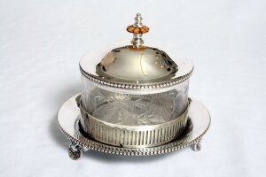 Gorgeous Victorian Silver Plate & Cut Glass Butter Dish | Ref. no. 01864 | Regent Antiques