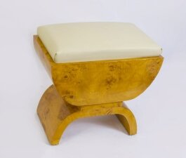 Elegant Art Deco Style Birdseye Maple Stool | Ref. no. 01906 | Regent Antiques