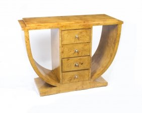 Beautiful Art Deco Style Birdseye Maple Console Table | Ref. no. 01907 | Regent Antiques
