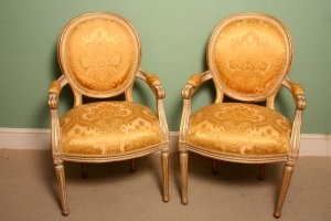 Stunning Pair French Louis XVI Gilded Armchairs | Ref. no. 01912 | Regent Antiques