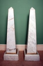 Stunning Pair Large Empire White Marble Obelisks | Ref. no. 02018a | Regent Antiques