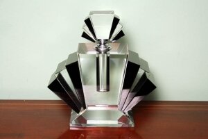 Huge Art Deco Style Clear  Black Crystal Perfume Bottle | Ref. no. 02069 | Regent Antiques