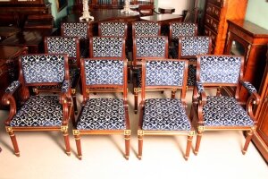 Stunning Set 12 Louis XVI Mahogany & Parcel Gilt Chairs | Ref. no. 02089 | Regent Antiques