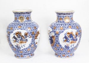 Pair Japanese Satsuma Hand Painted Porcelain Vases | Ref. no. 02109 | Regent Antiques