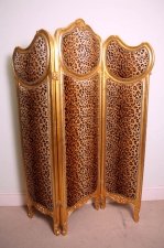 Giltwood Three Fold Dressing Screen Leopard Fabric | Ref. no. 02149 | Regent Antiques